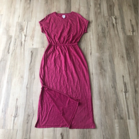 Casual Pink Maxi Dress with Dolman Sleeves - Picture 7 of 7